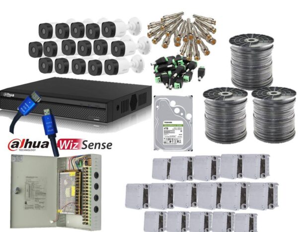 Dahua 1080P  ColorVu 16 Channel CCTV Kit With 2MP Full Color Bullet Cameras & 4TB HDD Bundle