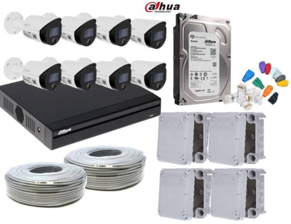 Dahua Full color 8 channel with 2mp full-color NVR bullet 4TB HDD  Bundle IP Camera system
