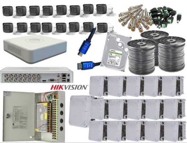 Hikvision 1080P 16 Channel CCTV Kit With 2MP Bullet Cameras & 4TB HDD Bundle