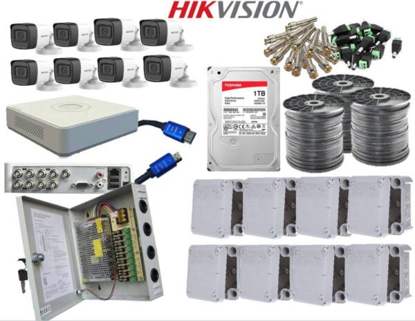 Hikvision 1080P 8 Channel CCTV Kit With 2MP Bullet Cameras & 1TB HDD Bundle