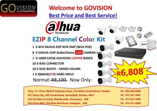 8 channel IP KIT COLOR