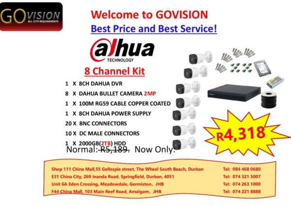 DAHUA 8 CHANNEL KIT