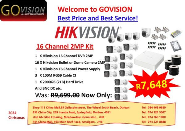 HIKVISION 16 C HANNEL 2MP KIT